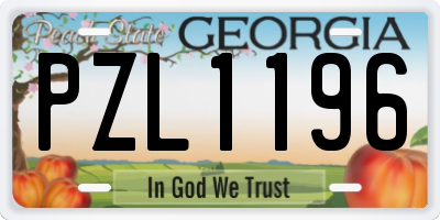 GA license plate PZL1196