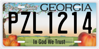 GA license plate PZL1214