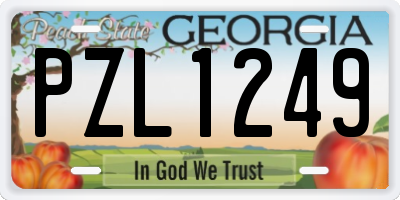 GA license plate PZL1249