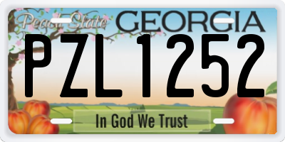 GA license plate PZL1252