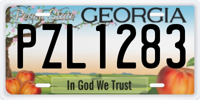 GA license plate PZL1283