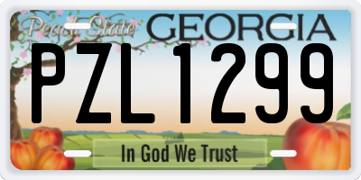 GA license plate PZL1299