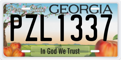GA license plate PZL1337