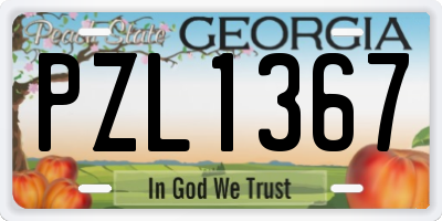 GA license plate PZL1367