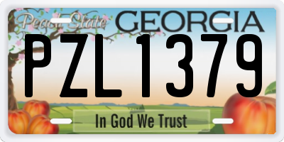 GA license plate PZL1379