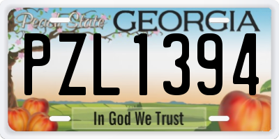 GA license plate PZL1394