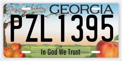 GA license plate PZL1395
