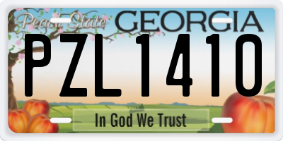 GA license plate PZL1410