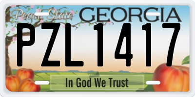 GA license plate PZL1417
