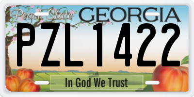 GA license plate PZL1422
