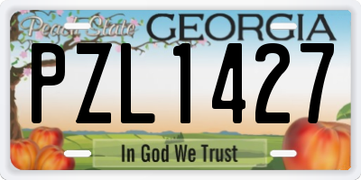 GA license plate PZL1427