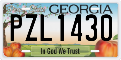GA license plate PZL1430