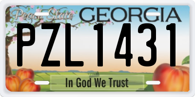 GA license plate PZL1431
