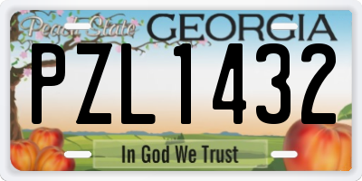 GA license plate PZL1432