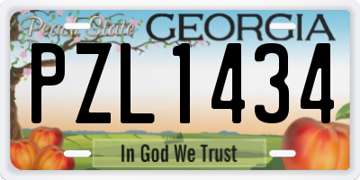 GA license plate PZL1434