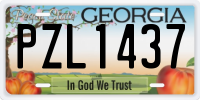 GA license plate PZL1437