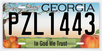 GA license plate PZL1443