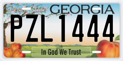 GA license plate PZL1444