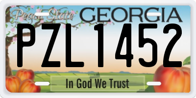 GA license plate PZL1452