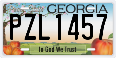 GA license plate PZL1457