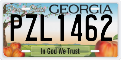 GA license plate PZL1462