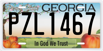 GA license plate PZL1467