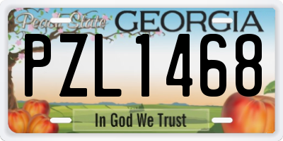 GA license plate PZL1468