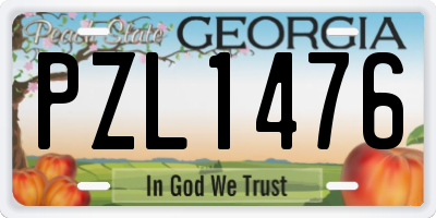 GA license plate PZL1476