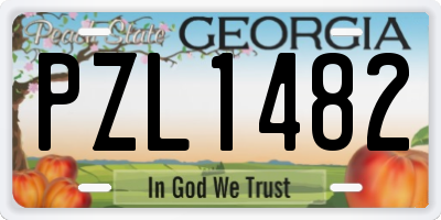 GA license plate PZL1482