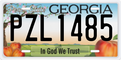 GA license plate PZL1485