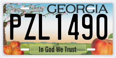 GA license plate PZL1490