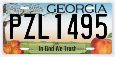 GA license plate PZL1495