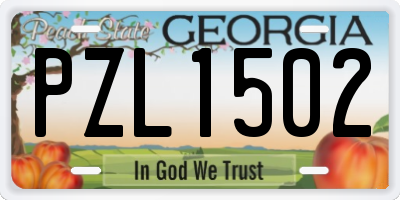 GA license plate PZL1502