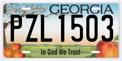 GA license plate PZL1503