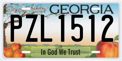 GA license plate PZL1512