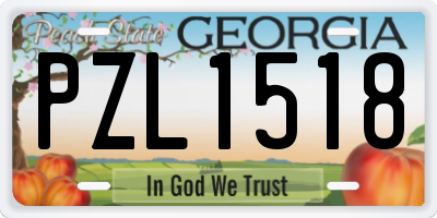 GA license plate PZL1518