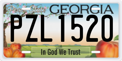 GA license plate PZL1520