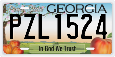 GA license plate PZL1524
