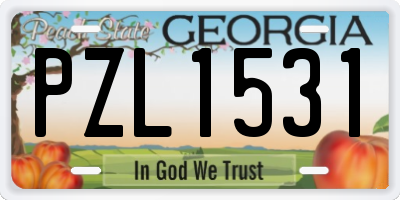 GA license plate PZL1531