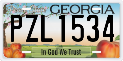 GA license plate PZL1534