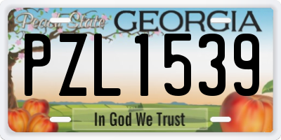GA license plate PZL1539