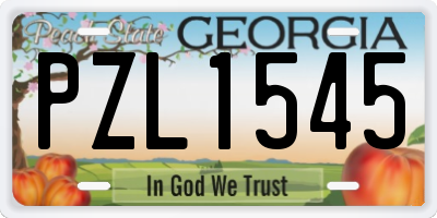 GA license plate PZL1545