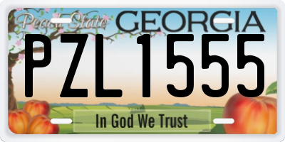 GA license plate PZL1555