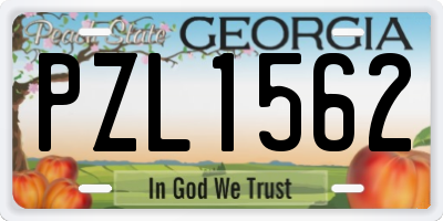 GA license plate PZL1562