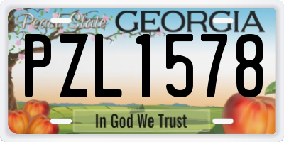 GA license plate PZL1578