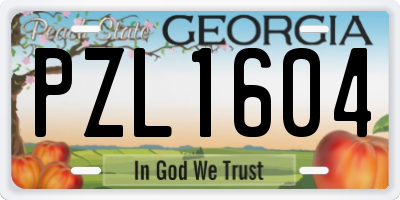 GA license plate PZL1604