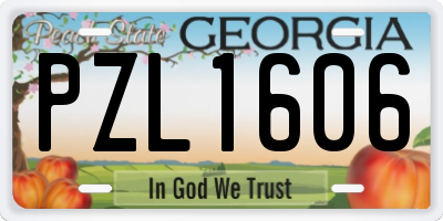GA license plate PZL1606