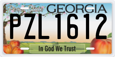 GA license plate PZL1612