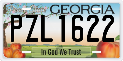 GA license plate PZL1622