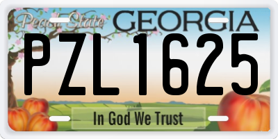 GA license plate PZL1625